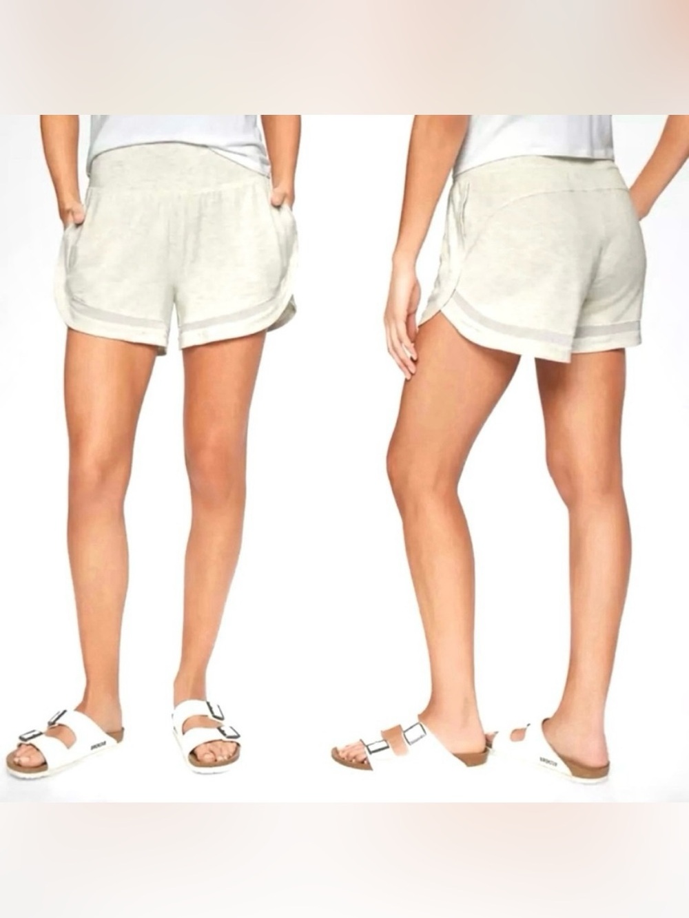 ATHLETA Heather Gray Breathe Shortie Shorts Size S
